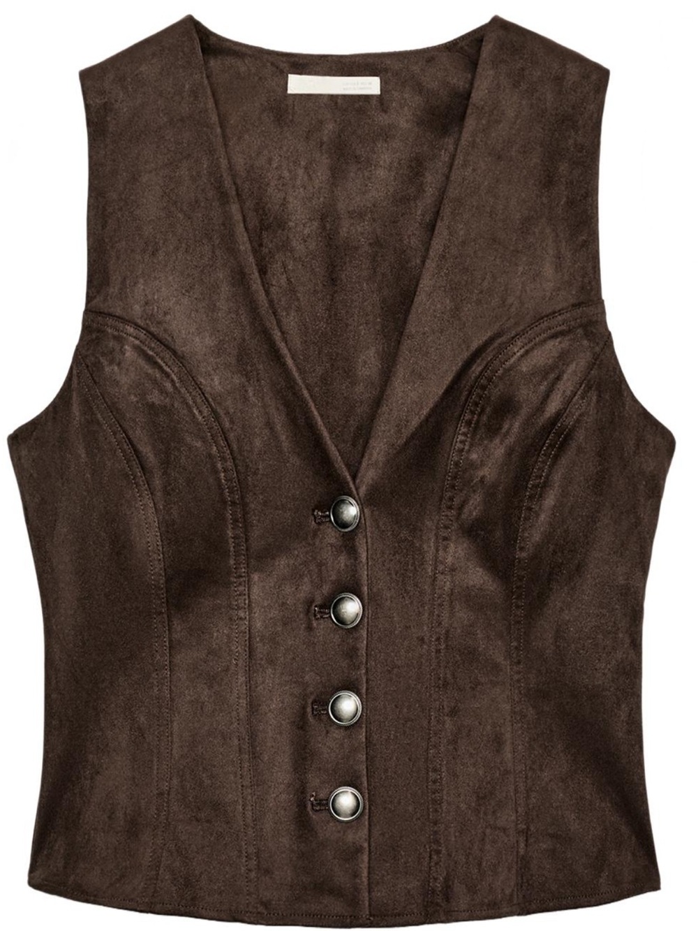 Zara suede effect button Vest fit for M